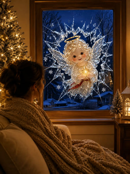 3D-kerststickers met gebroken glas-effect