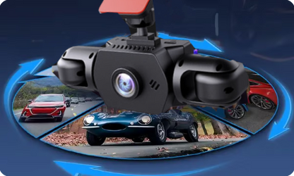 Professionele 360° Dashcam - 4 Lenzen voor Volledig Zicht - Full HD Nachtzicht & Lusopname