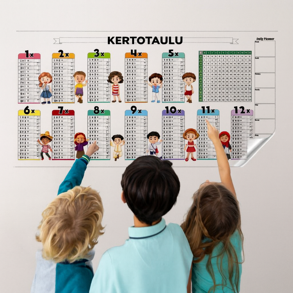 Uudelleenkäytettävä harjoitustaulu: Kertotaulujen opettelu