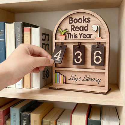 Houten Boekenteller & Leestracker - Voor Reading Challenge (Tot 999).