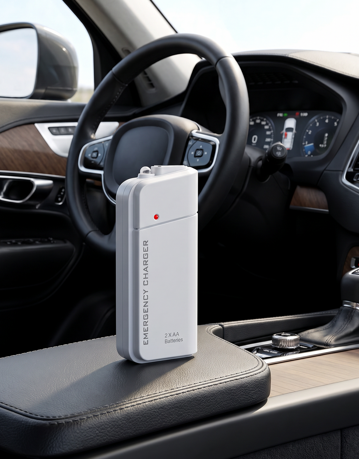 Powerbank op AA-batterijen met LED-zaklamp – biedt extra stroom voor je mobiele telefoon in noodsituaties