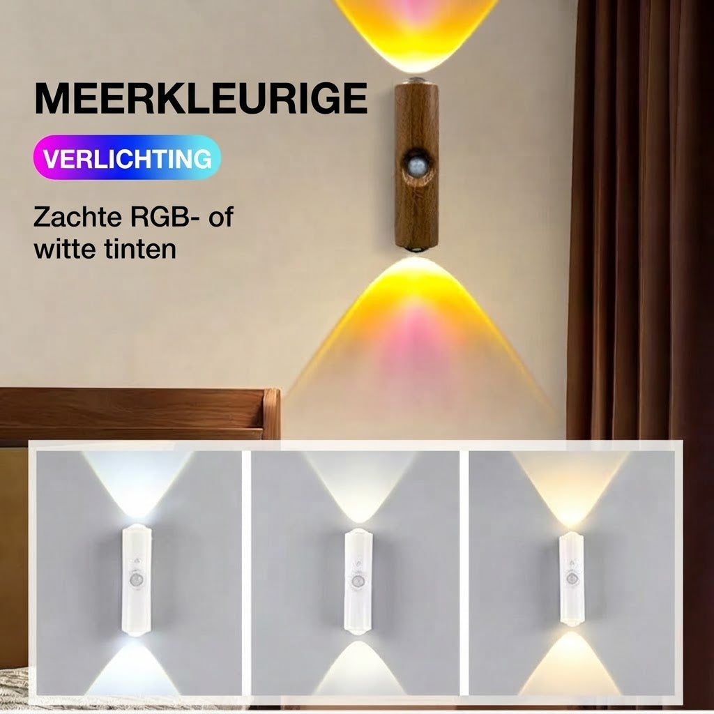 Slimme magnetische sensorlamp met RGB-licht – Oplaadbare bewegingssensorlamp voor kast, trap en sfeerverlichting