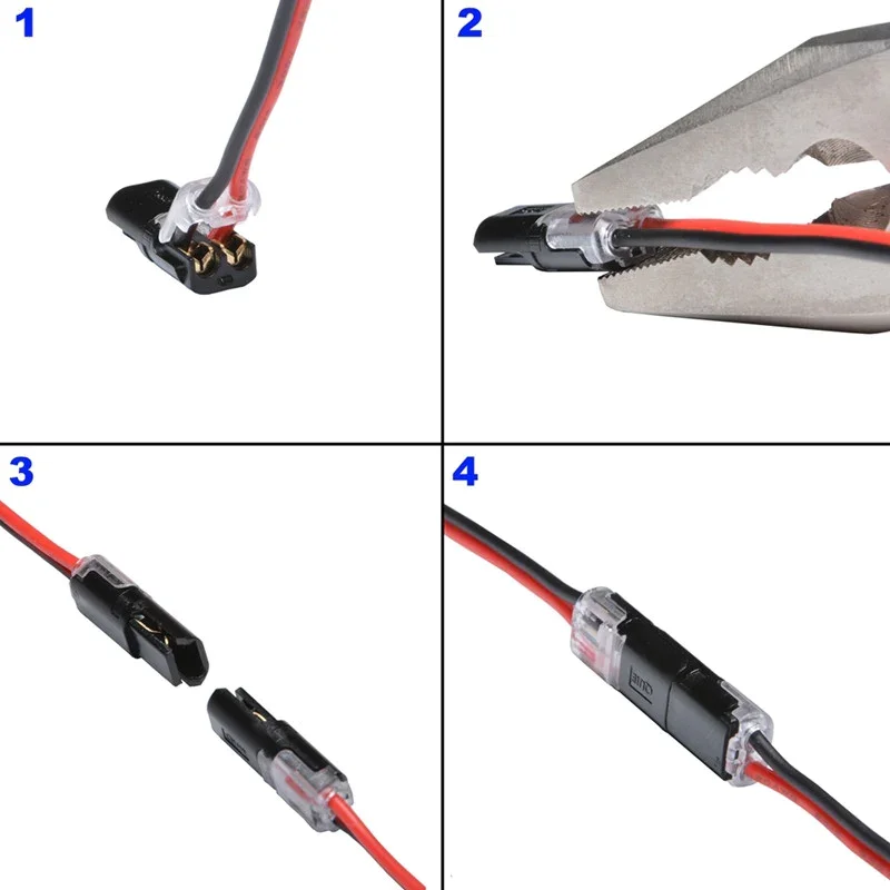 [20 Stuks] Snelle Draadconnectors met Vergrendeling - 2-Polige Stekker Verbinding
