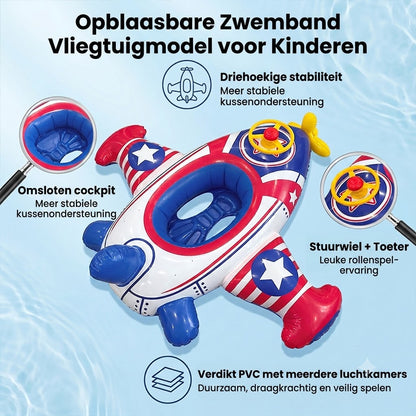 Opblaasbare Zwemband in Vliegtuigvorm voor Kinderen