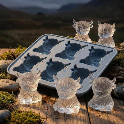 🐮Mini Schotse Hooglander IJsblokjesvorm – Siliconen 3D Voor Ijsklontjes