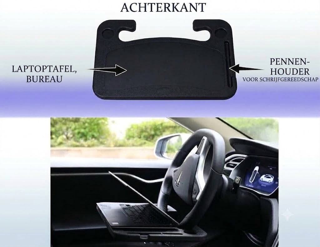 Dubbelzijdige stuurwieltafel voor de auto – laptoptafel