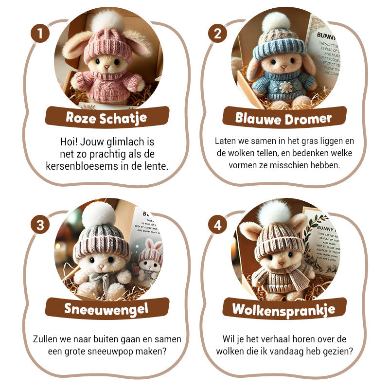 Handgemaakte Mini Konijnen Knuffeltjes - Leuk Paascadeau & Decoratie