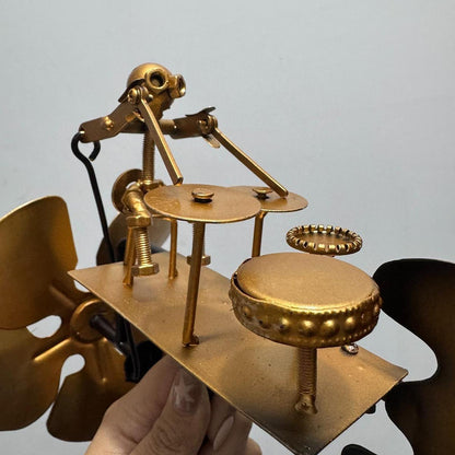 Käsintehty Metallinen Rumpali-Tuulipyörä