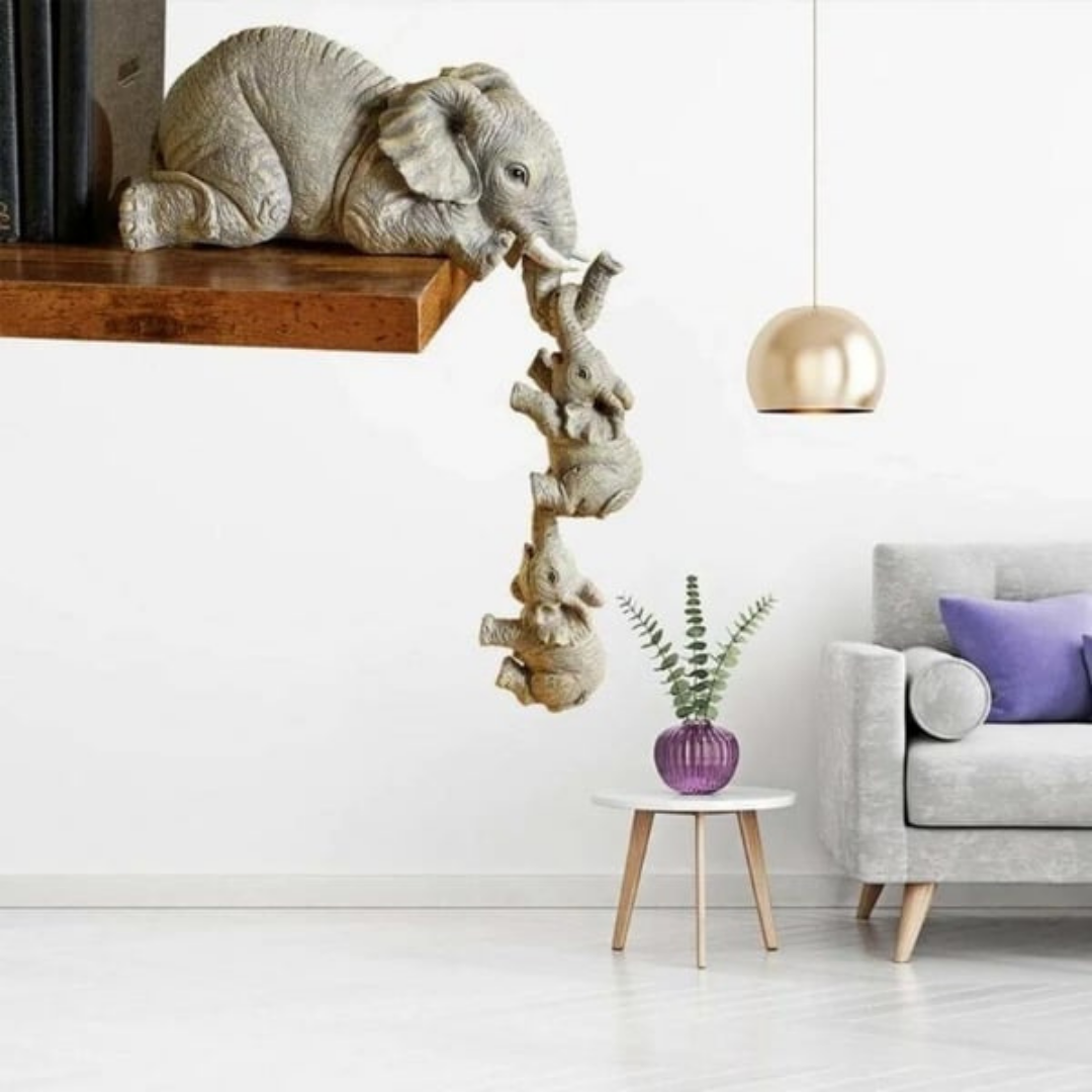 Olifant Vormig hars ornament – symbool voor een hechte familieband