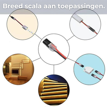 [20 Stuks] Snelle Draadconnectors met Vergrendeling - 2-Polige Stekker Verbinding
