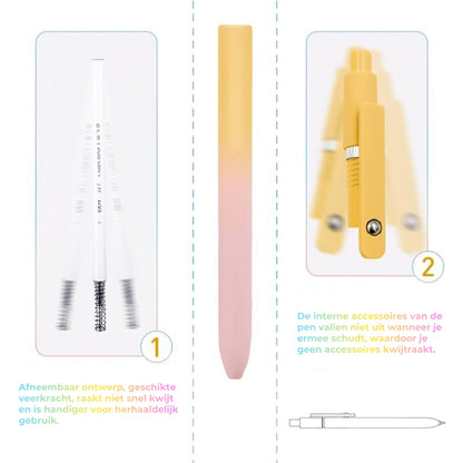 Luxe Gelpennen Set (5 stuks) - Esthetisch Kleurverloop Design - 0.5 mm Sneldrogende Inkt