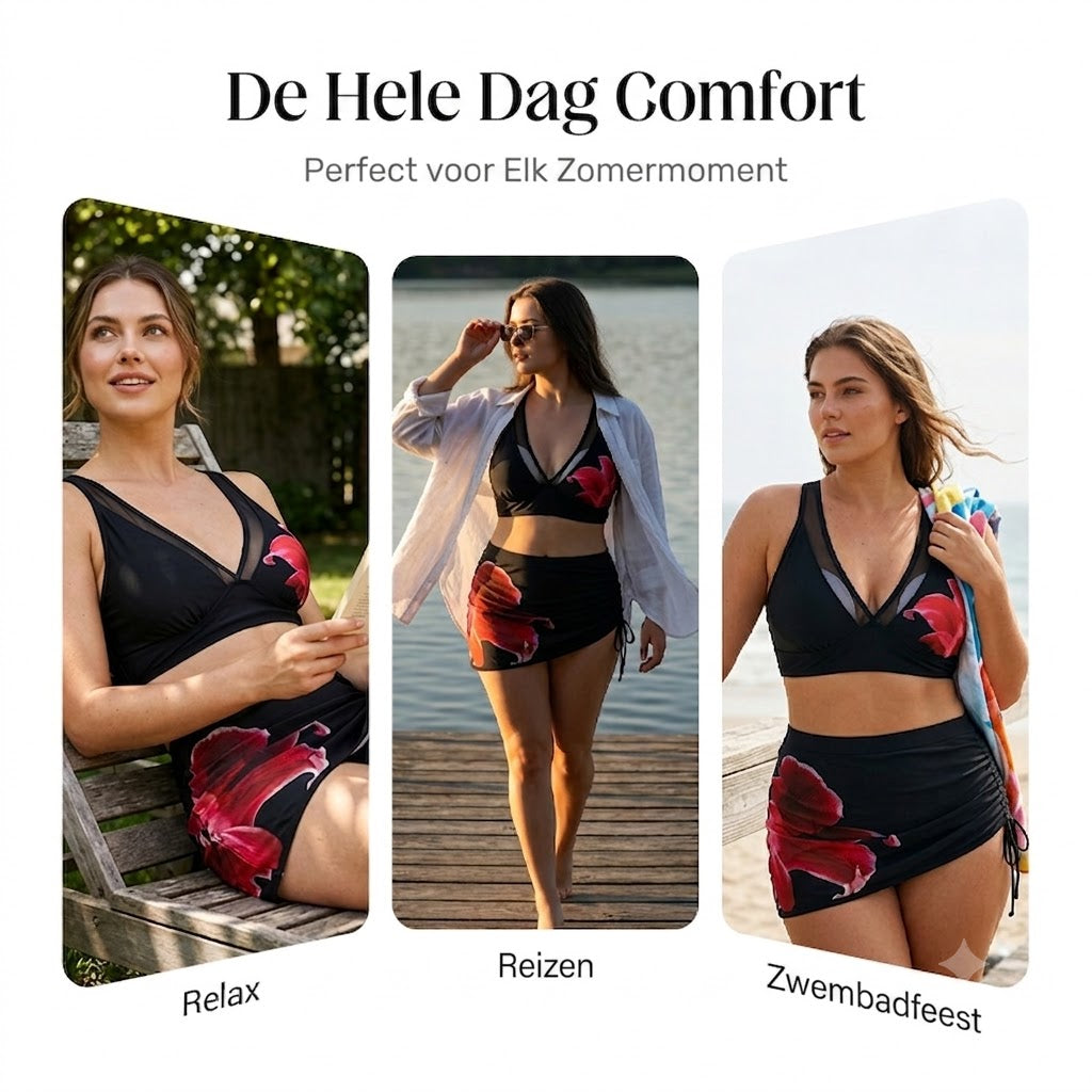 👙🌊 Wikkel Bikini met Visvormig Ontwerp – Met Trekkoord, Echte Zomerstijl