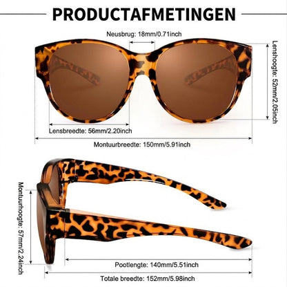 🕶 Nieuwe Oversized Cat-Eye Zonnebril – Gepolariseerde Glazen & UV400 Bescherming