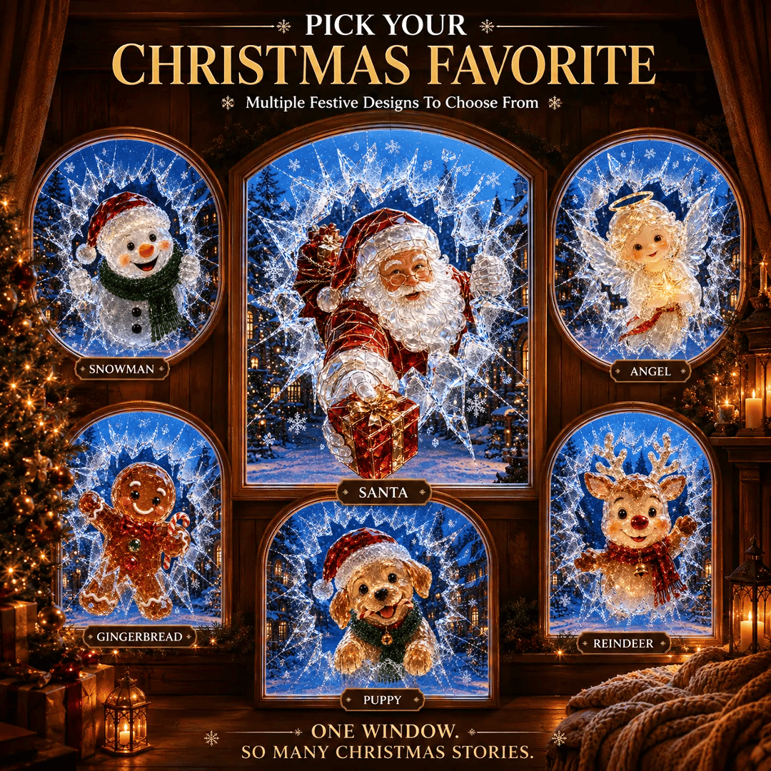 3D-kerststickers met gebroken glas-effect