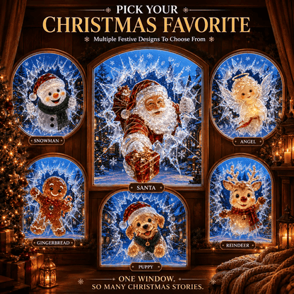 3D-kerststickers met gebroken glas-effect