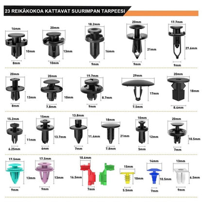 725-osainen auton kiinnikesarja