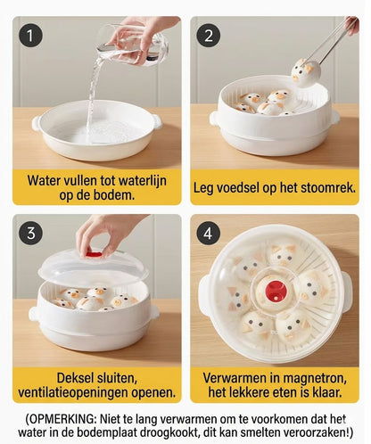 Magnetron Stomer Multifunctioneel - Met Warmhoudfunctie - Gezond Koken & Stomen