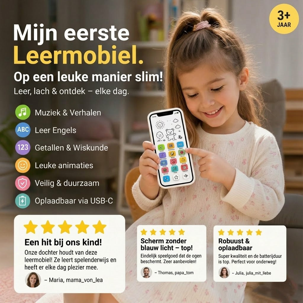🔥📢 50% korting 📱 Educatieve smartphone voor kinderen | Spelenderwijs leren, oogvriendelijk ontwerp – de ideale keuze om te leren ✨👶
