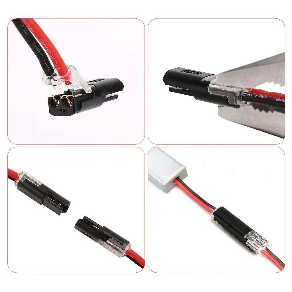 [20 Stuks] Snelle Draadconnectors met Vergrendeling - 2-Polige Stekker Verbinding