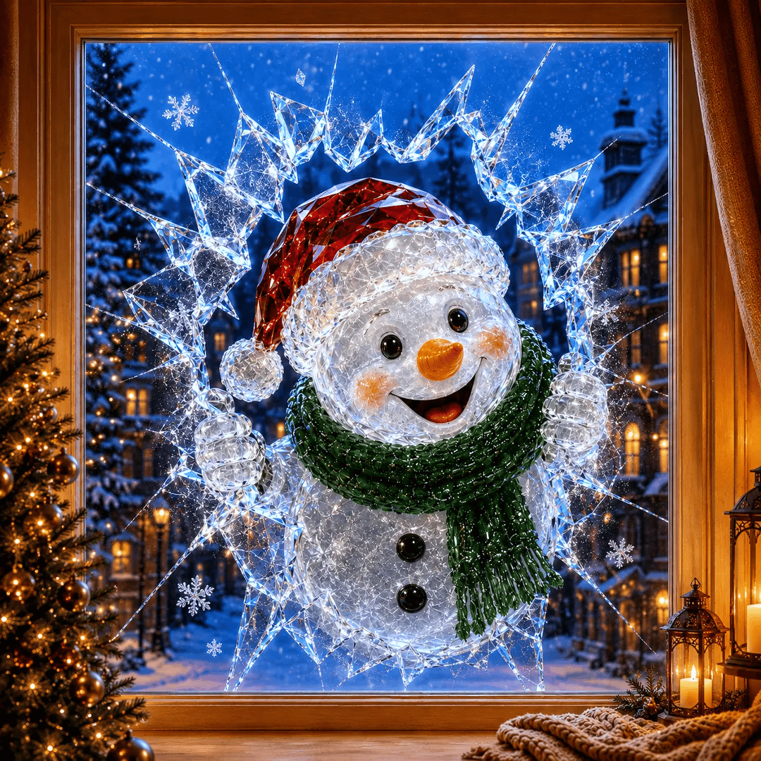 3D-kerststickers met gebroken glas-effect