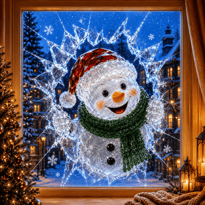 3D-kerststickers met gebroken glas-effect