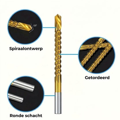 Titanium gecoate borenset – Slijtvaste HSS metaalboren voor hout, kunststof en metaal