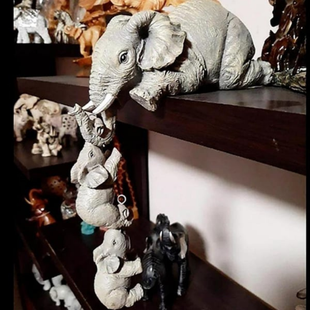Olifant Vormig hars ornament – symbool voor een hechte familieband