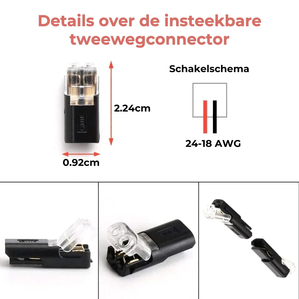 [20 Stuks] Snelle Draadconnectors met Vergrendeling - 2-Polige Stekker Verbinding