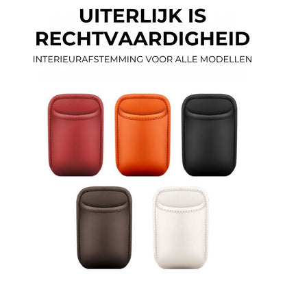 2-in-1 Leren Autobekerhouder