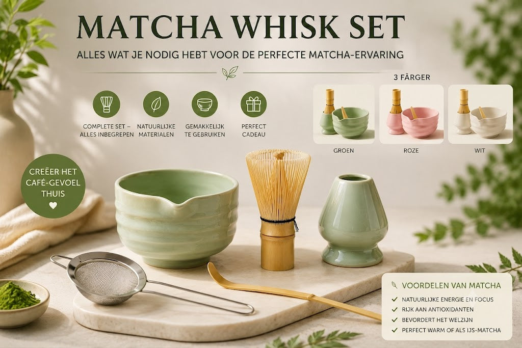 🍵Matcha Garde Set – Alles wat je nodig hebt voor die coffeeshopsfeer in huis💚