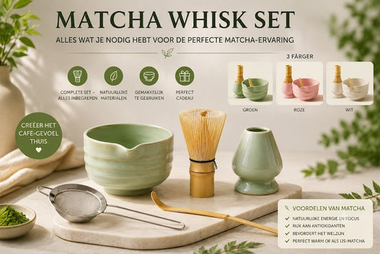 🍵Matcha Garde Set – Alles wat je nodig hebt voor die coffeeshopsfeer in huis💚
