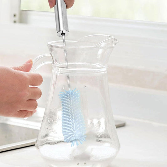 Roterende Siliconen Flessenborstel - 360 Graden Reiniging - Voor Babyflessen, Glazen & Bidons - Hygiënisch