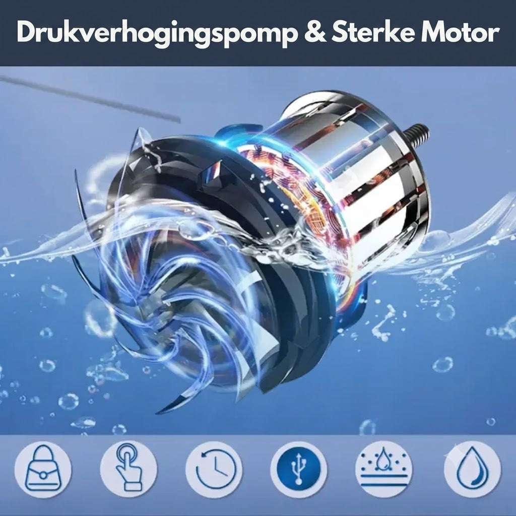 Draagbare waterpomp: set inclusief slang en spuitkop