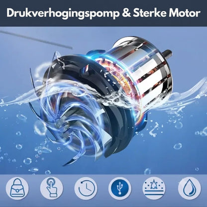 Draagbare waterpomp: set inclusief slang en spuitkop