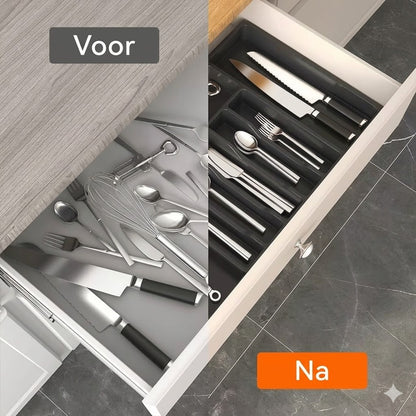 Uitschuifbare Bestekbak voor Keukenlade