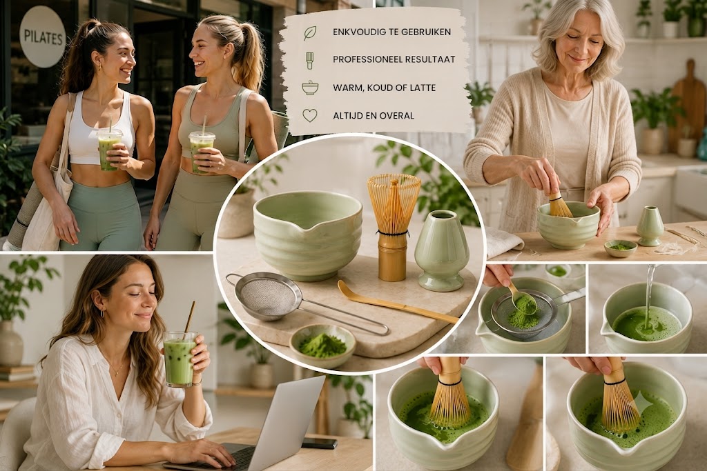 🍵Matcha Garde Set – Alles wat je nodig hebt voor die coffeeshopsfeer in huis💚