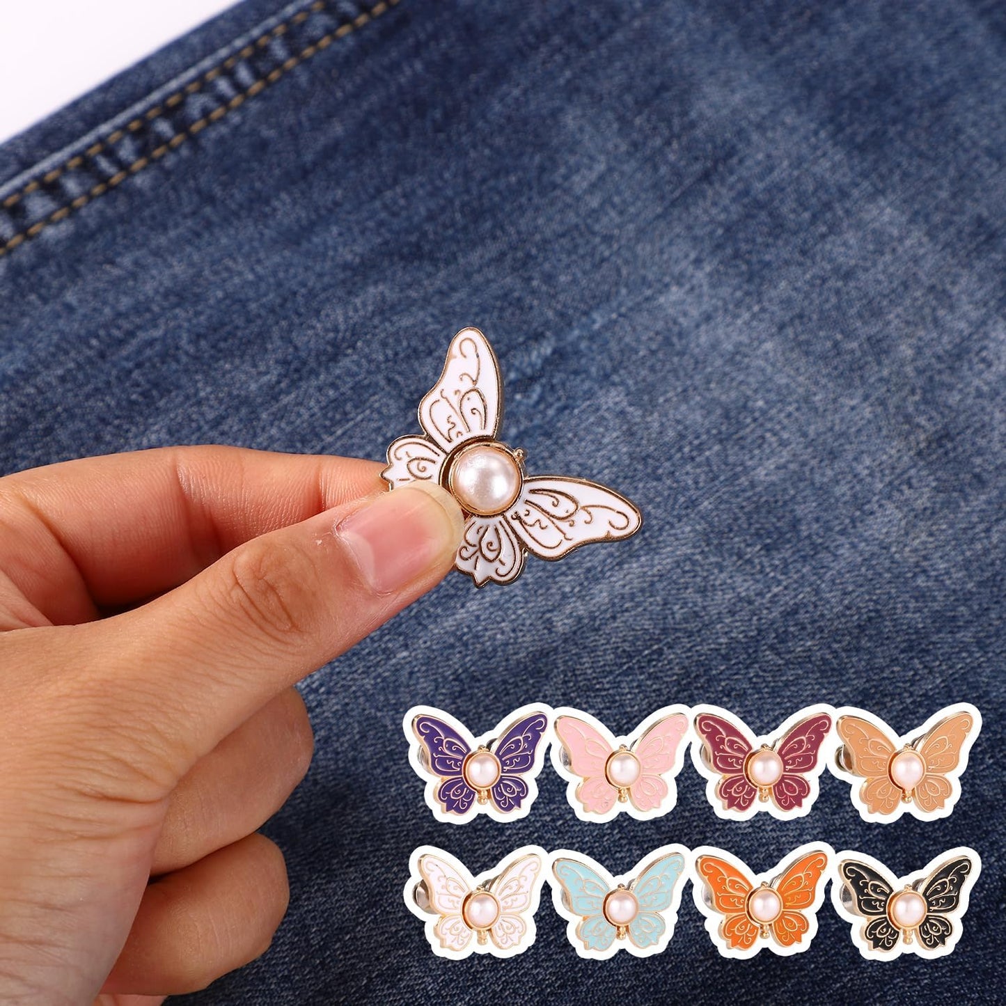 🦋Afneembare vlindergesp-Zeg vaarwel broeken die afzakken!（1 Set 8 Stuks）