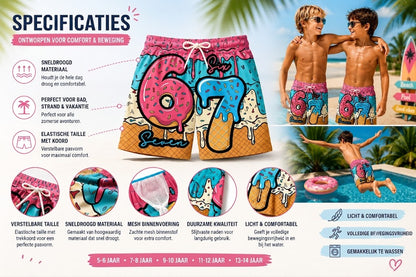 🍦Ijsjes en Donuts Print Korte Broek / Shorts met Ijs- en Donutprint🍩