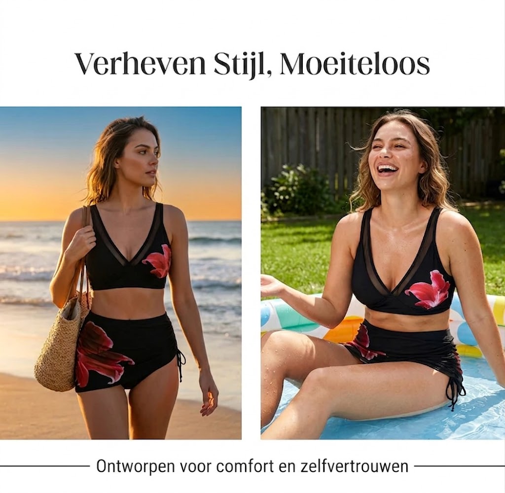 👙🌊 Wikkel Bikini met Visvormig Ontwerp – Met Trekkoord, Echte Zomerstijl