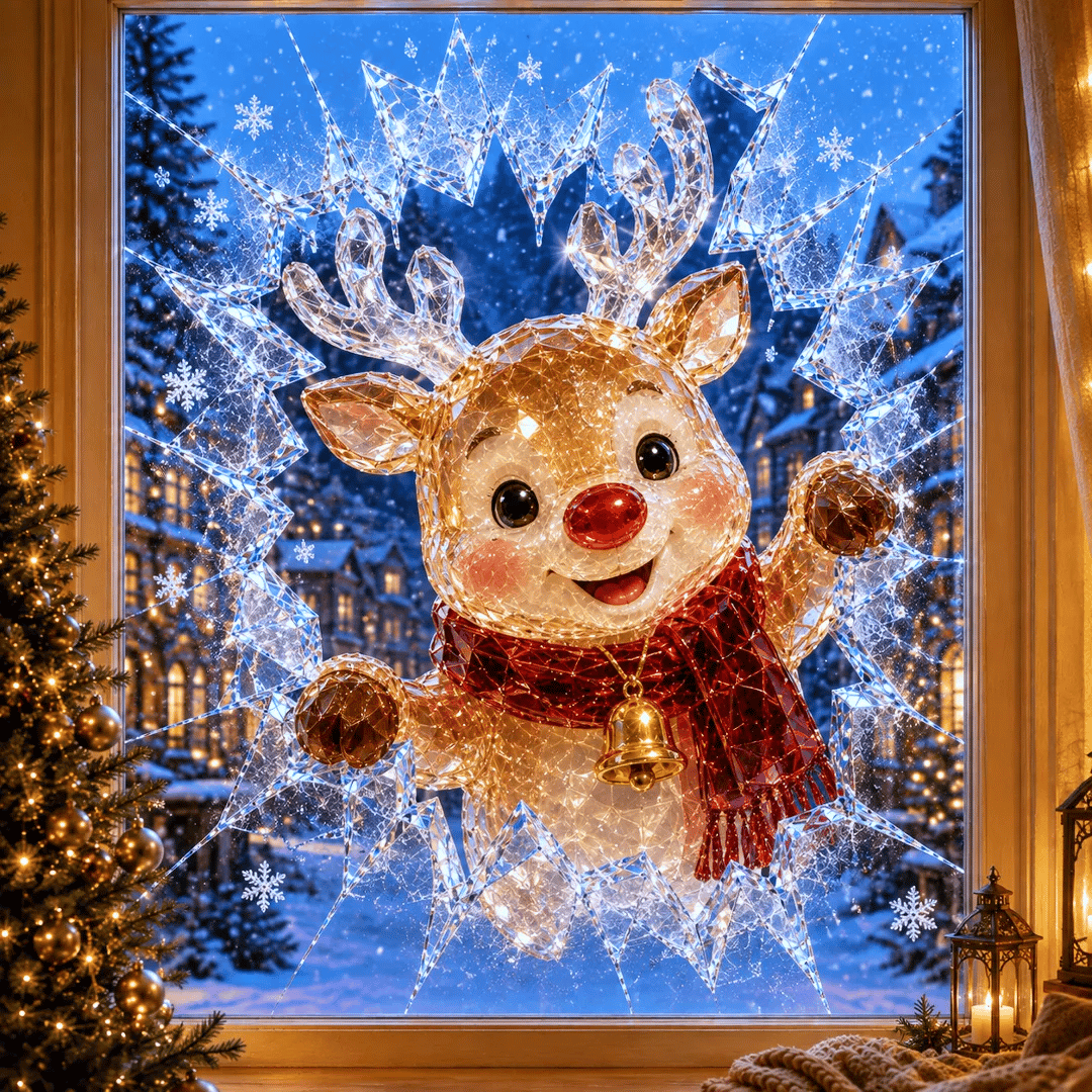 3D-kerststickers met gebroken glas-effect