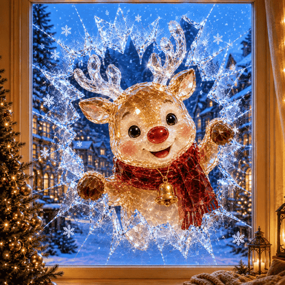 3D-kerststickers met gebroken glas-effect