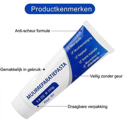 Muurvuller Wit - 250g - Reparatiepasta voor Gaten en Scheuren