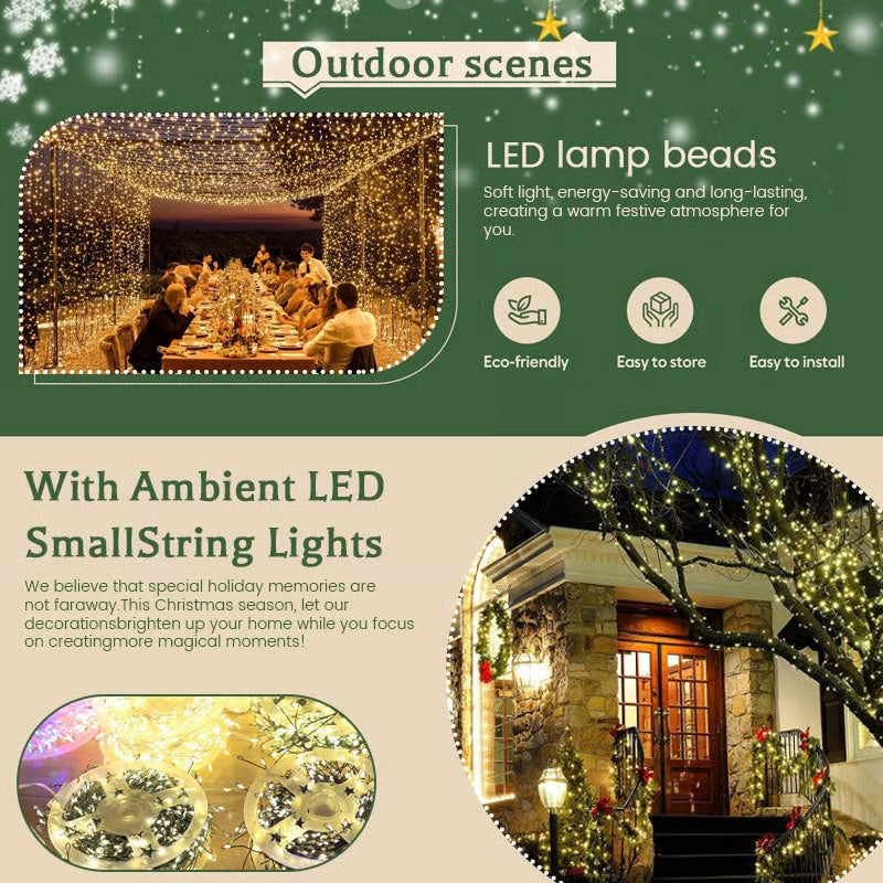 LED koperdraad lichtsnoer met clustereffect