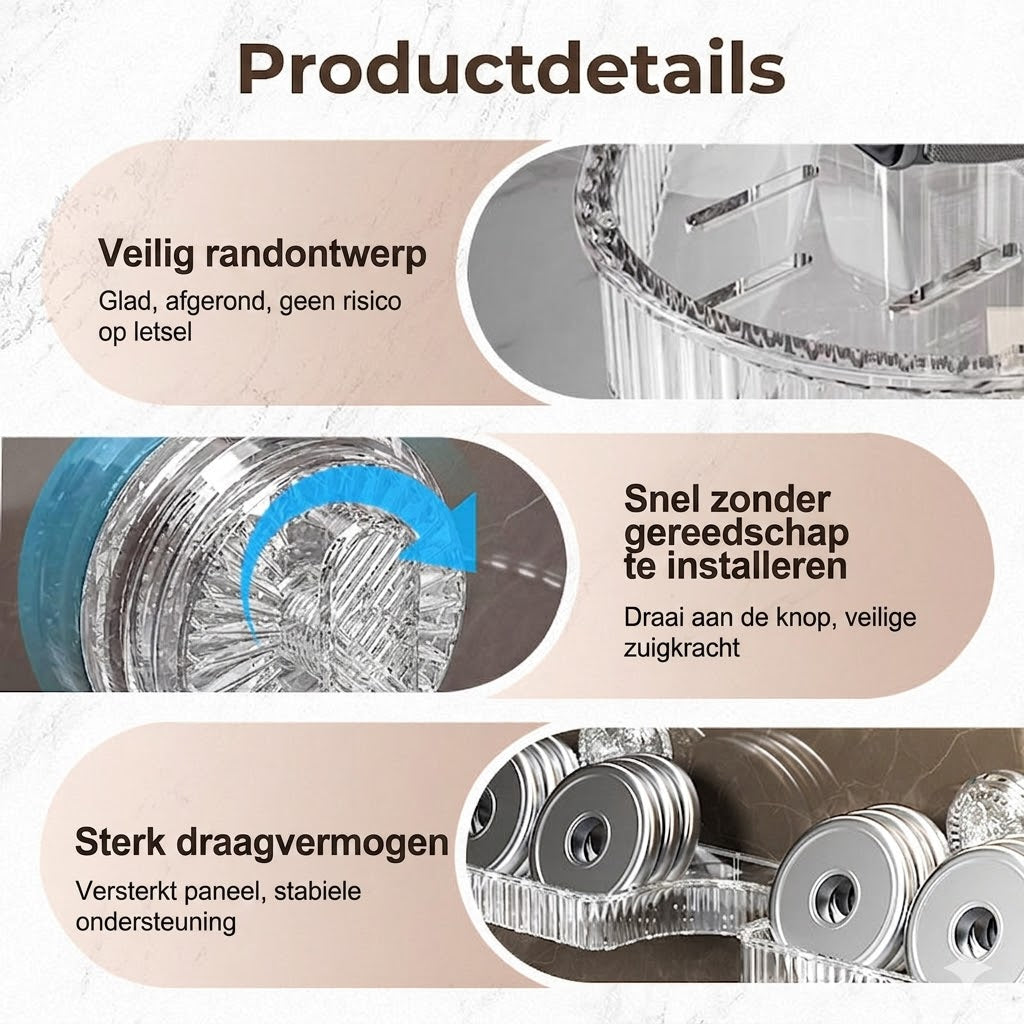 No-drill drainable wall-mounted storage rack