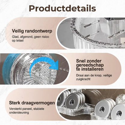 No-drill drainable wall-mounted storage rack