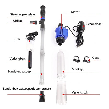 Elektrische Aquarium Stofzuiger & Waterwisselaar - 3-in-1 Bodemreiniger - Met Filterfunctie