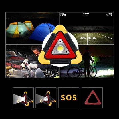 2-in-1 aurinkoenergialla toimiva LED-varoituskolmio