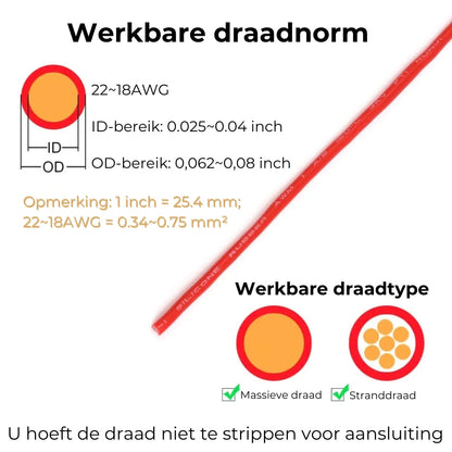[20 Stuks] Snelle Draadconnectors met Vergrendeling - 2-Polige Stekker Verbinding