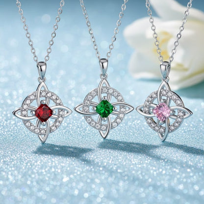 Mystieke Heksenknoop Ketting met Geboortesteen