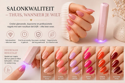 SalonPen – 3-in-1 Nagellak Pen (met UV-lamp) – Set van 6